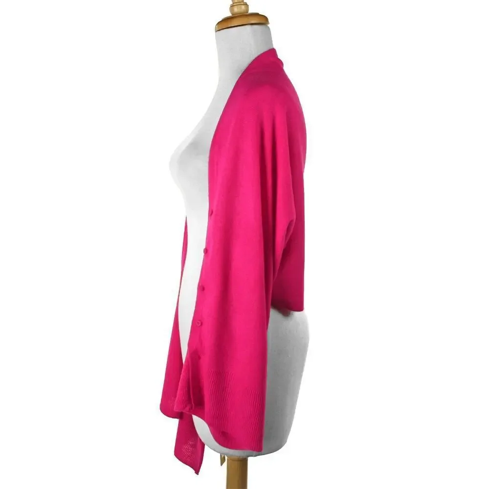 Pink Button Shawl Shrug Wrap 60
